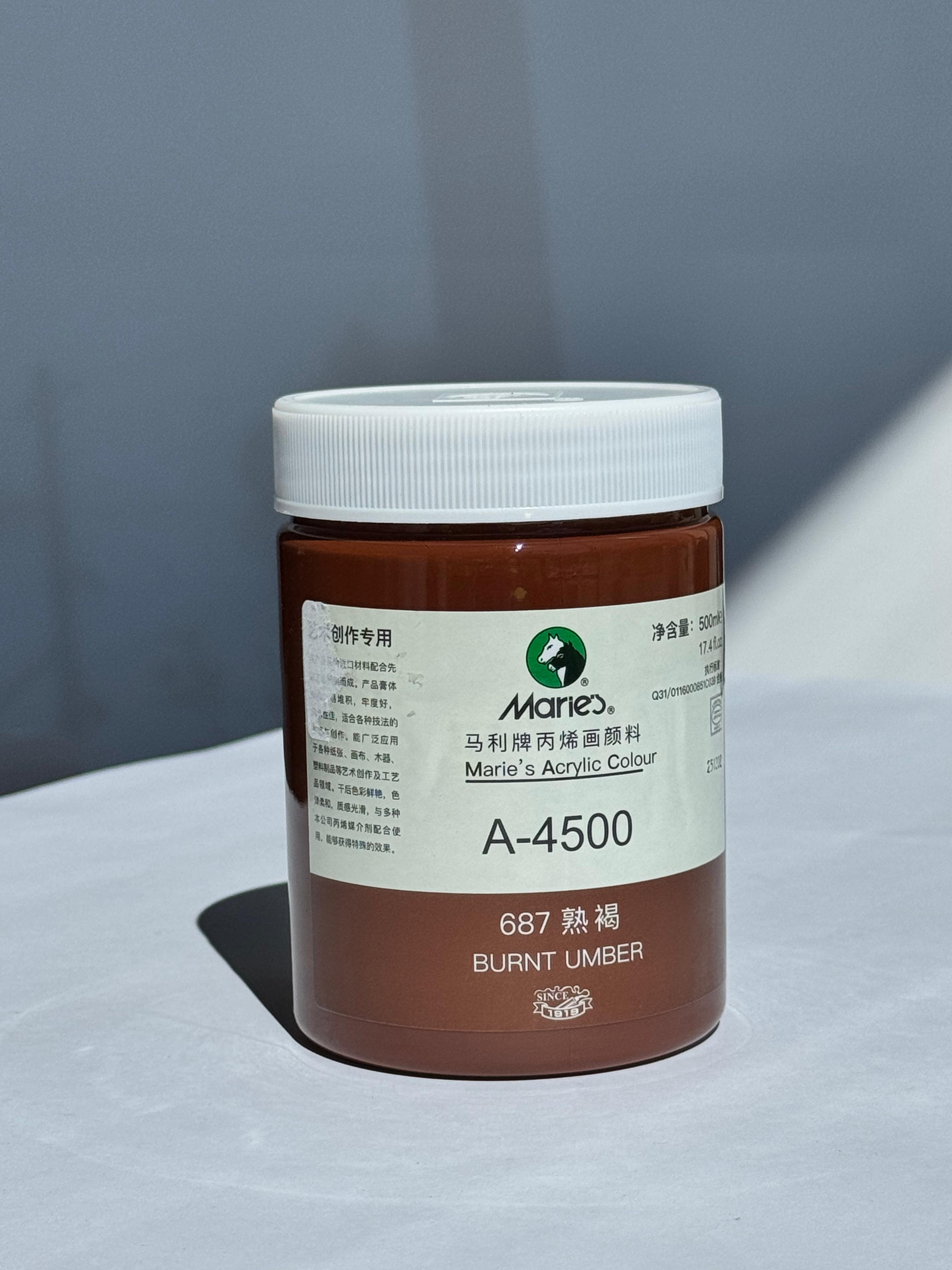 აკრილის საღებავი 500მლ A-4500  Maries Burnt umber 687
