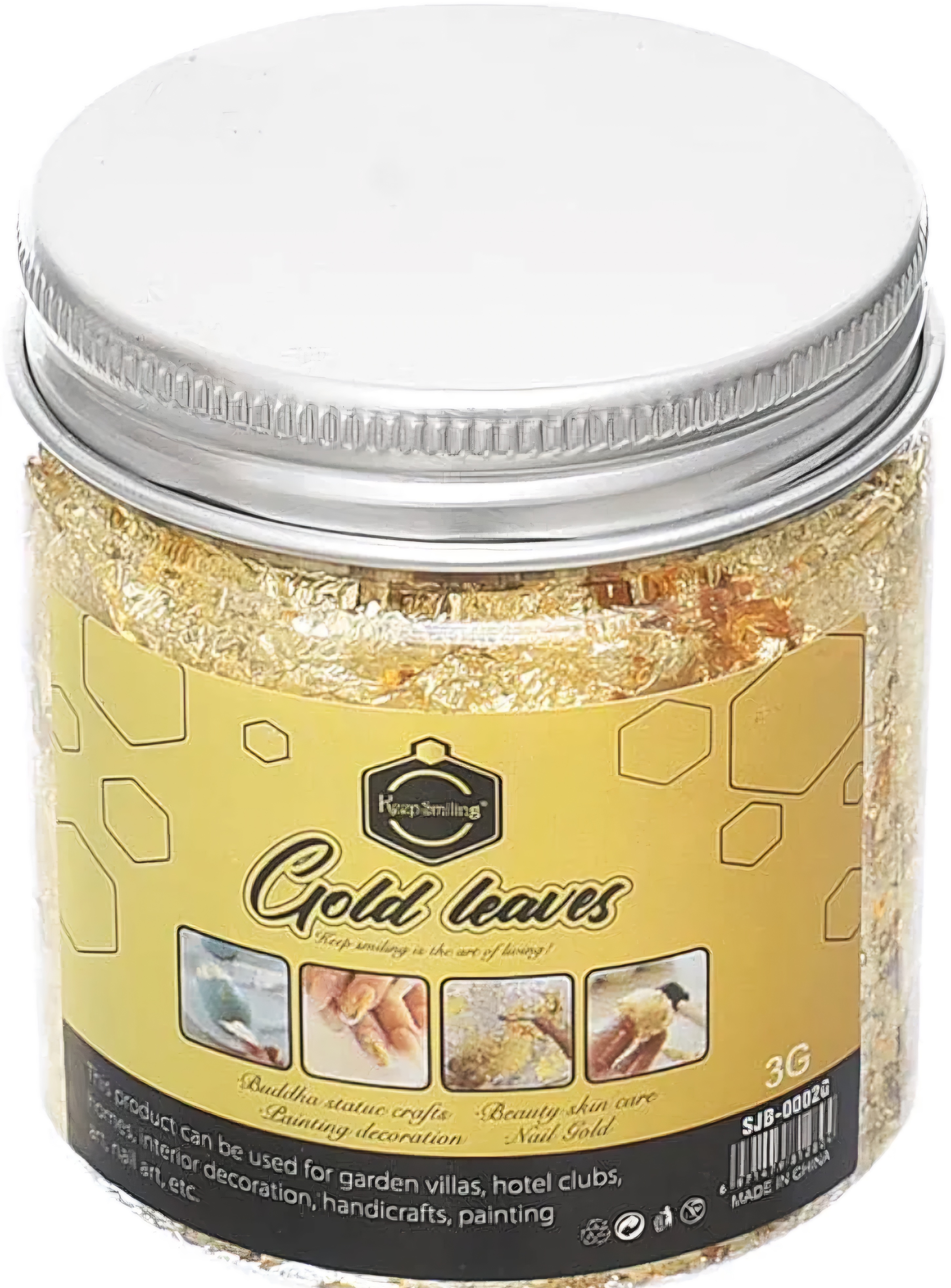 სამხატვრო ფოლგა ოქროსფერი/ვერცხლისფერი 3გრ