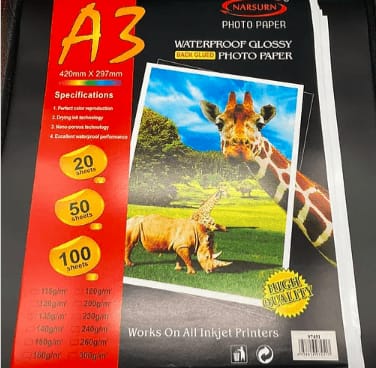 ფოტო ქაღალდი ა3 წებოვანი 135გრ 50 ფურც