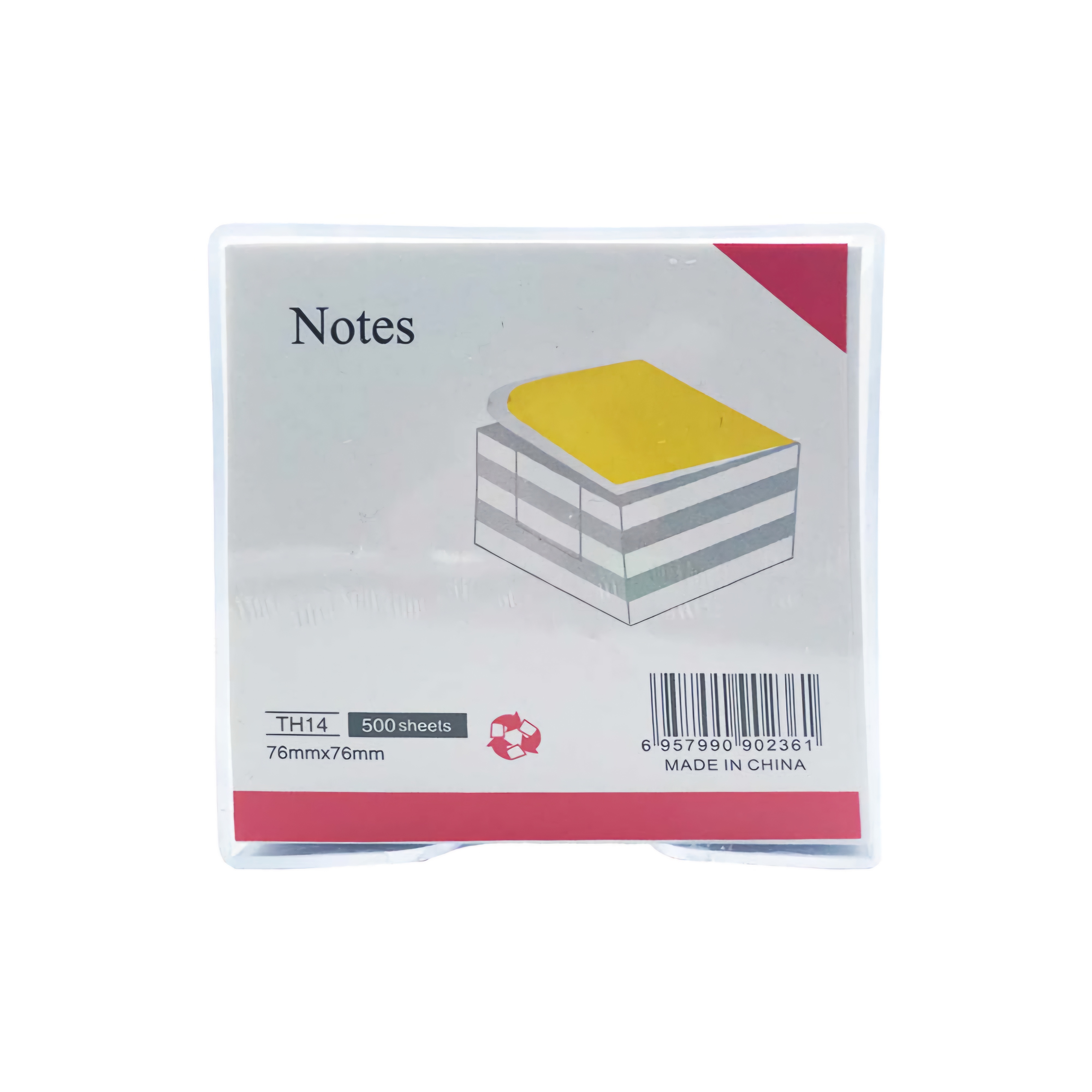 ჩასანიშნი ქაღალდი 76*76*500 plastick box TH14