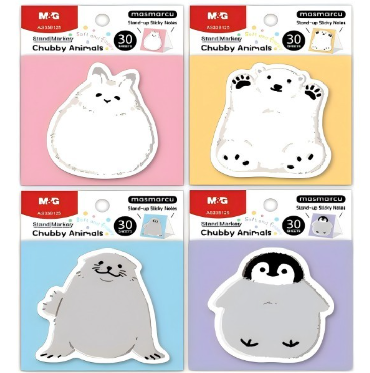 ჩასანიშნი წებოვანი ცხოველის ფორმის 30 ფურცლიანი სადგამით M&G AS33B125 YS-486