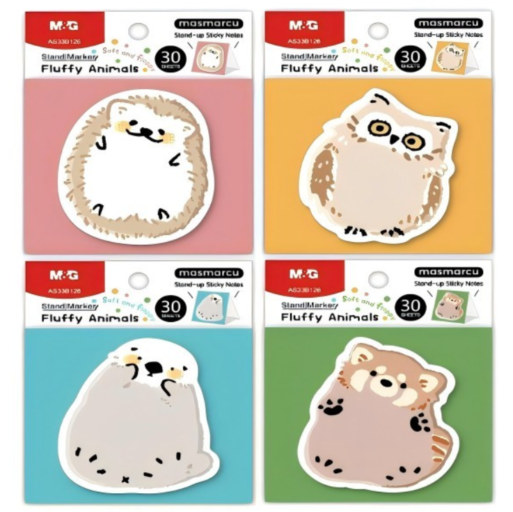 ჩასანიშნი წებოვანი ცხოველის ფორმის 30 ფურცლიანი სადგამით M&G AS33B126 YS-487