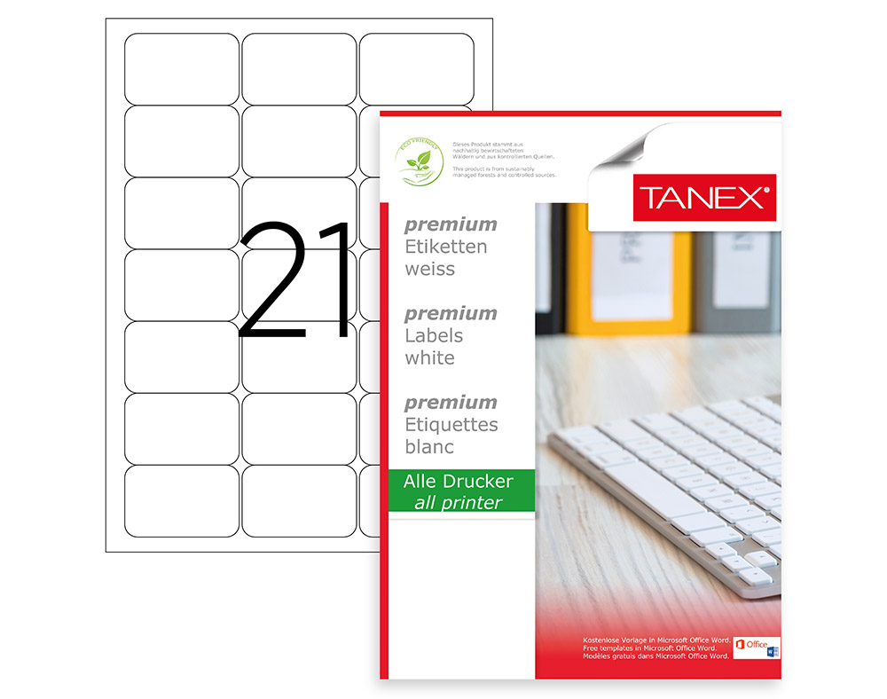 ლეიბლი ა4 1*21 100ფურც (63.5*38.1)2021