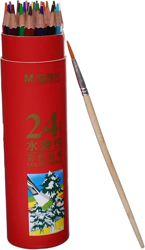 აკვარელის ფერადი ფანქრები 24 ფერიანი ფუნჯით AWP36810 M&G