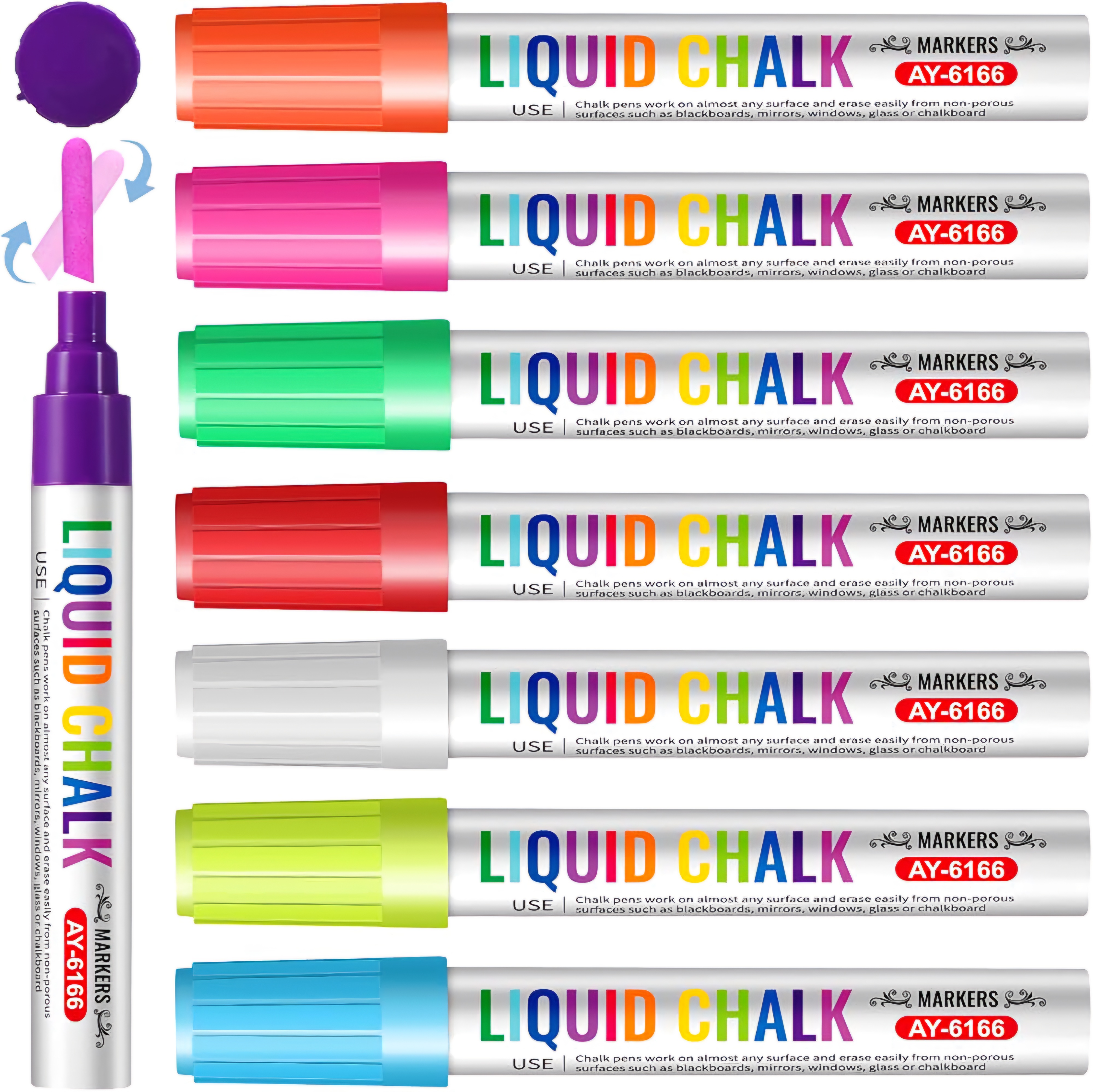 თხევადი ცარცის მარკერი  6166-12 AY-6166