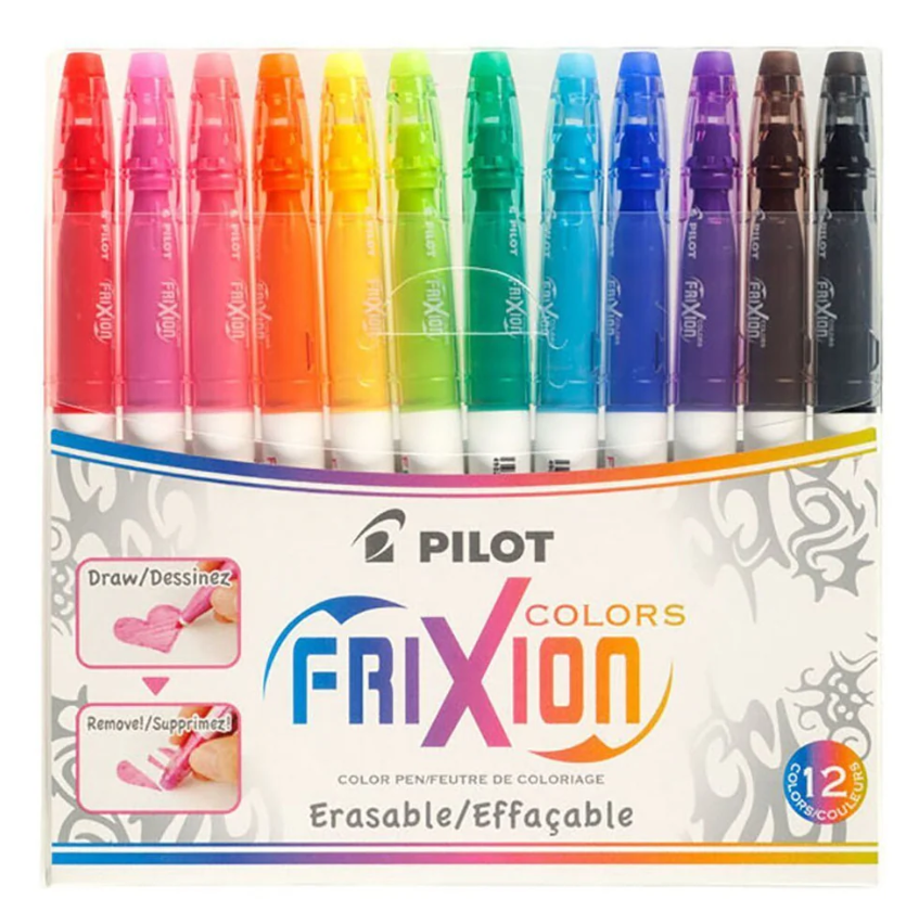 ფერადი შლადი მარკერები 12ცალიანი pilot coloring pen SWFCS12