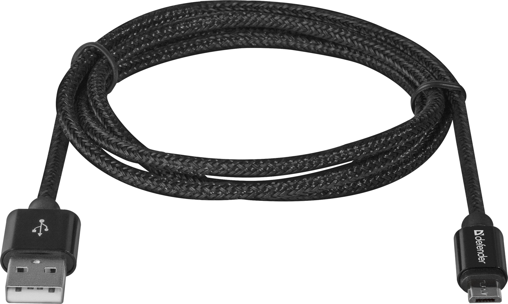 USB კაბელი cable Defender USB08-03T PRO USB2.0 Black, AM-MicroBM, 1m, 2.1A