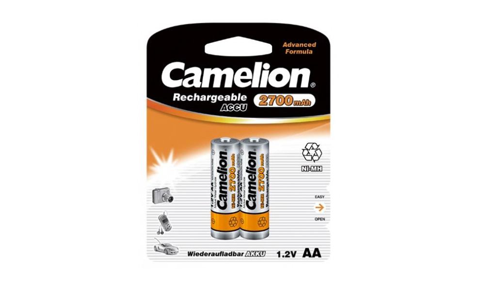 1926 Camelion Ni-MH AA 2700mAh აკუმულატორი, 2ც შეკვრა NH-AA2700BP2