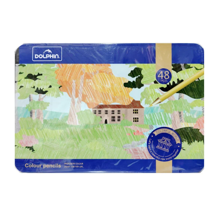 ფანქარი 48 ცალიანი მეტალის შეფუთვით Dolphin HX 901-48