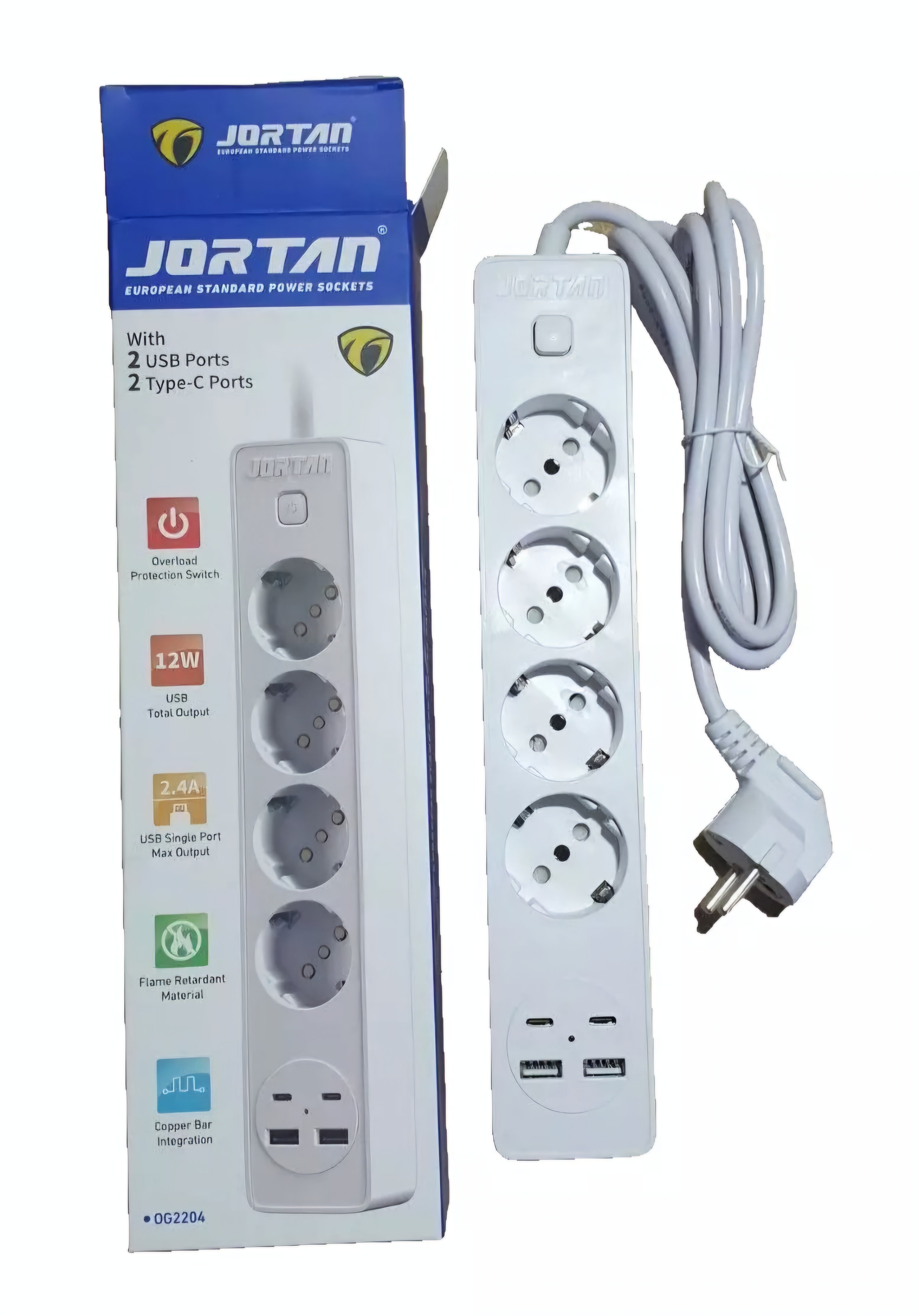 დამაგრძელებელი ხუთიანი 2მეტრი 2205 usb+TYPE-C