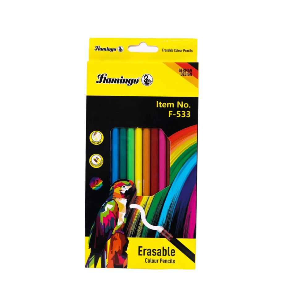 ფერადი ფანქრები 12 ფერიანი F533 Flamingo