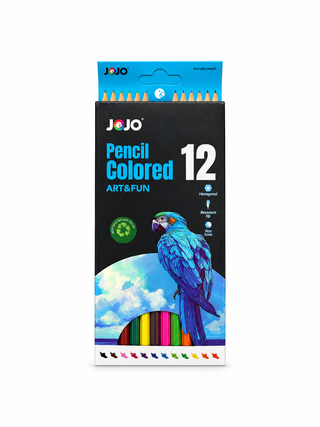 ფერადი ფანქრები 12 ფერიანი JOJO YBA-1012