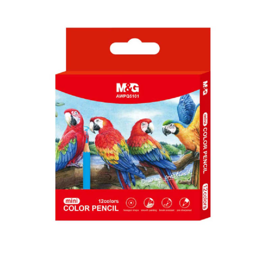 ფერადი ფანქრები 12 ფერიანი მინი M&G AWPQ5101