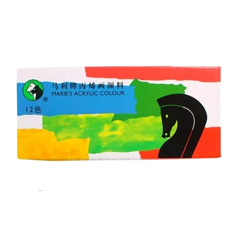 აკრილის საღებავი MARIES 12ფერი 812-12 ტუბში 12მლ