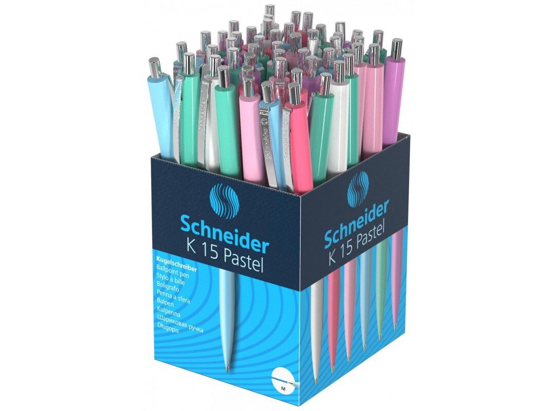 კალამი ბურთულიანი K15 Pastel, შერეული ფერის კორპუსით