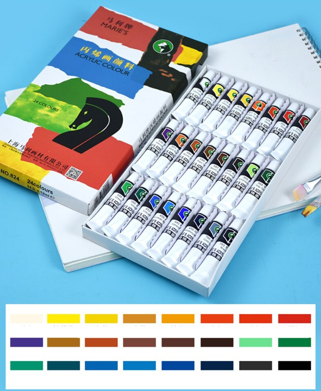 აკრილის საღებავი მარიე 24ფ 824-24 ტუბში 12მლ (6-X-24)