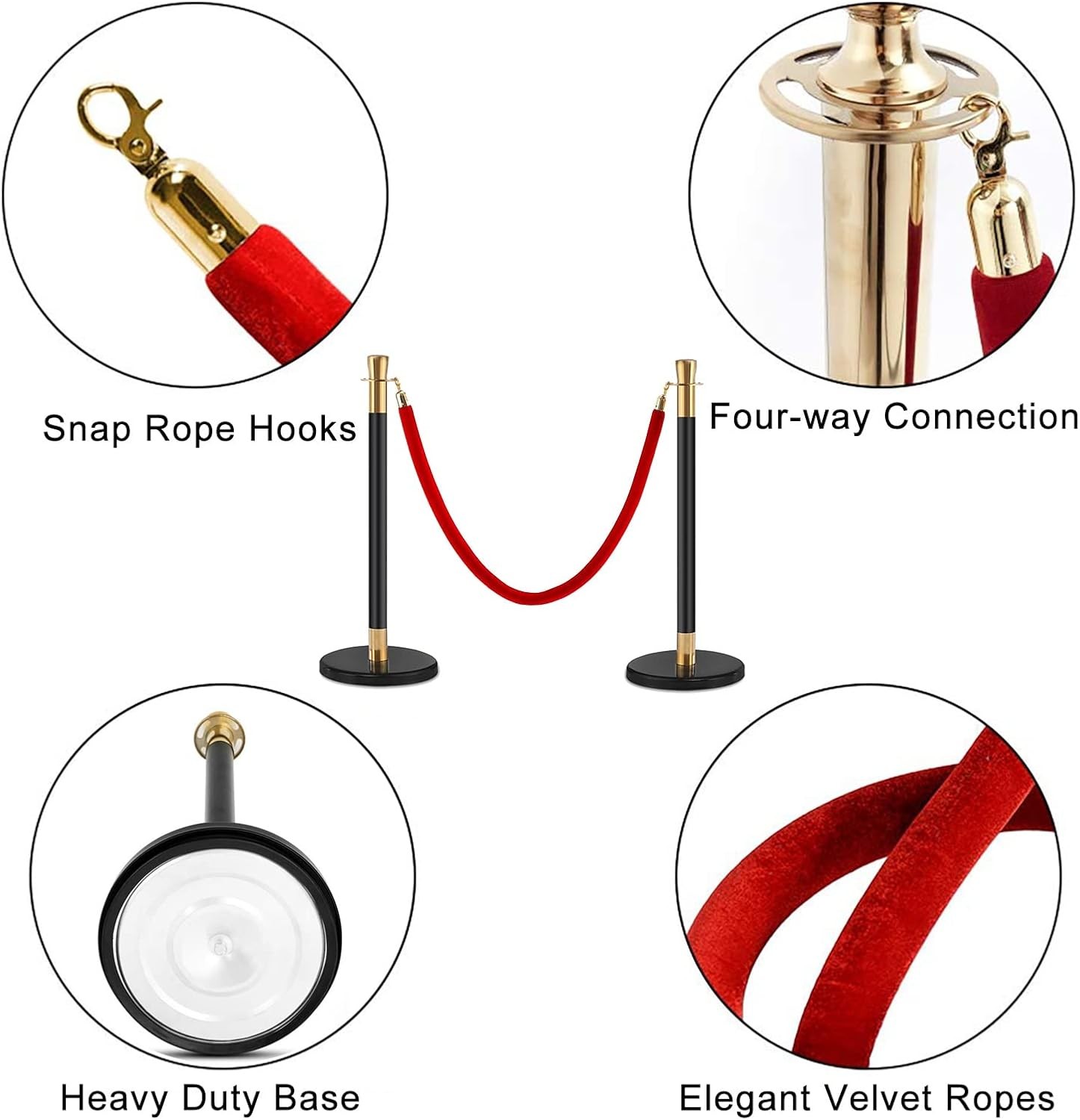 ბარიერი შავი ოქროსფერში წითელი ჩამ. ლენტით