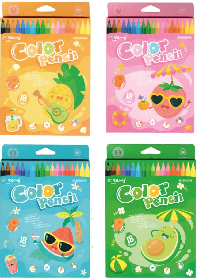 ფერადი ფანქარი 18ფერიანი  YL221020-18