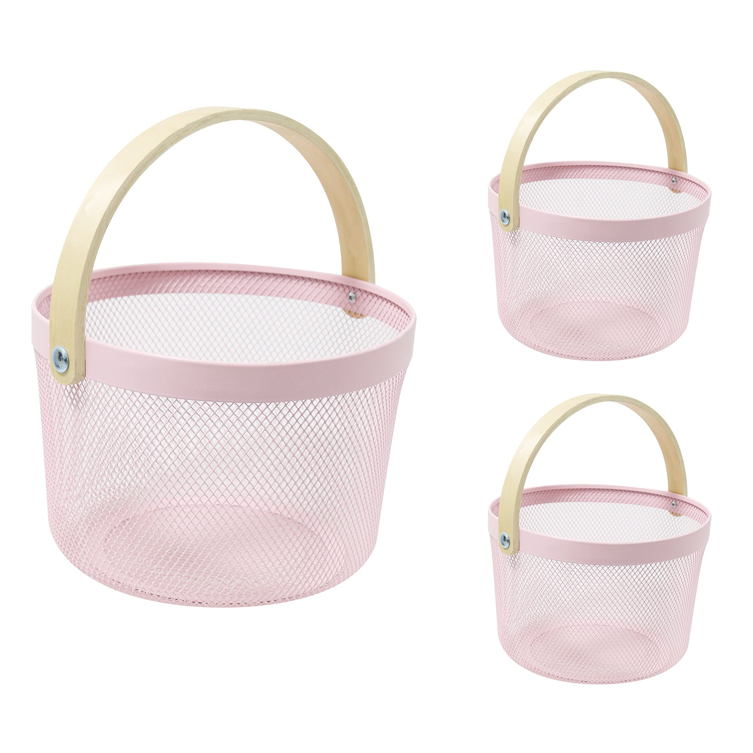 კალათი მეტალის ხის სახელურით