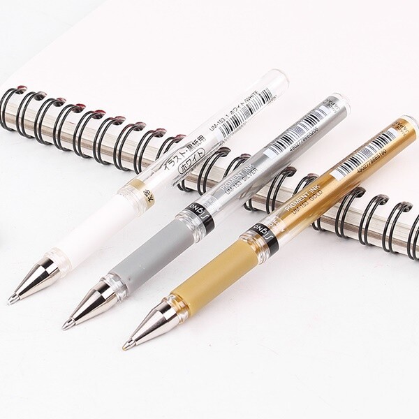 კალამი რეზინით ოქრო, ვერცხლი, თეთრი GP2533