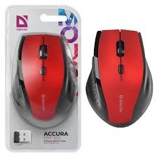 Defender უკაბელო მაუსი Accura MM-365 წითელი, 6D, 6 ღილაკი, 800-1600 dpi