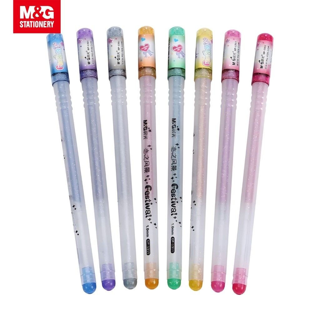 კალამი ტუშის 8 ფერიანი ბრჭყვიალა AGP13174 M&G